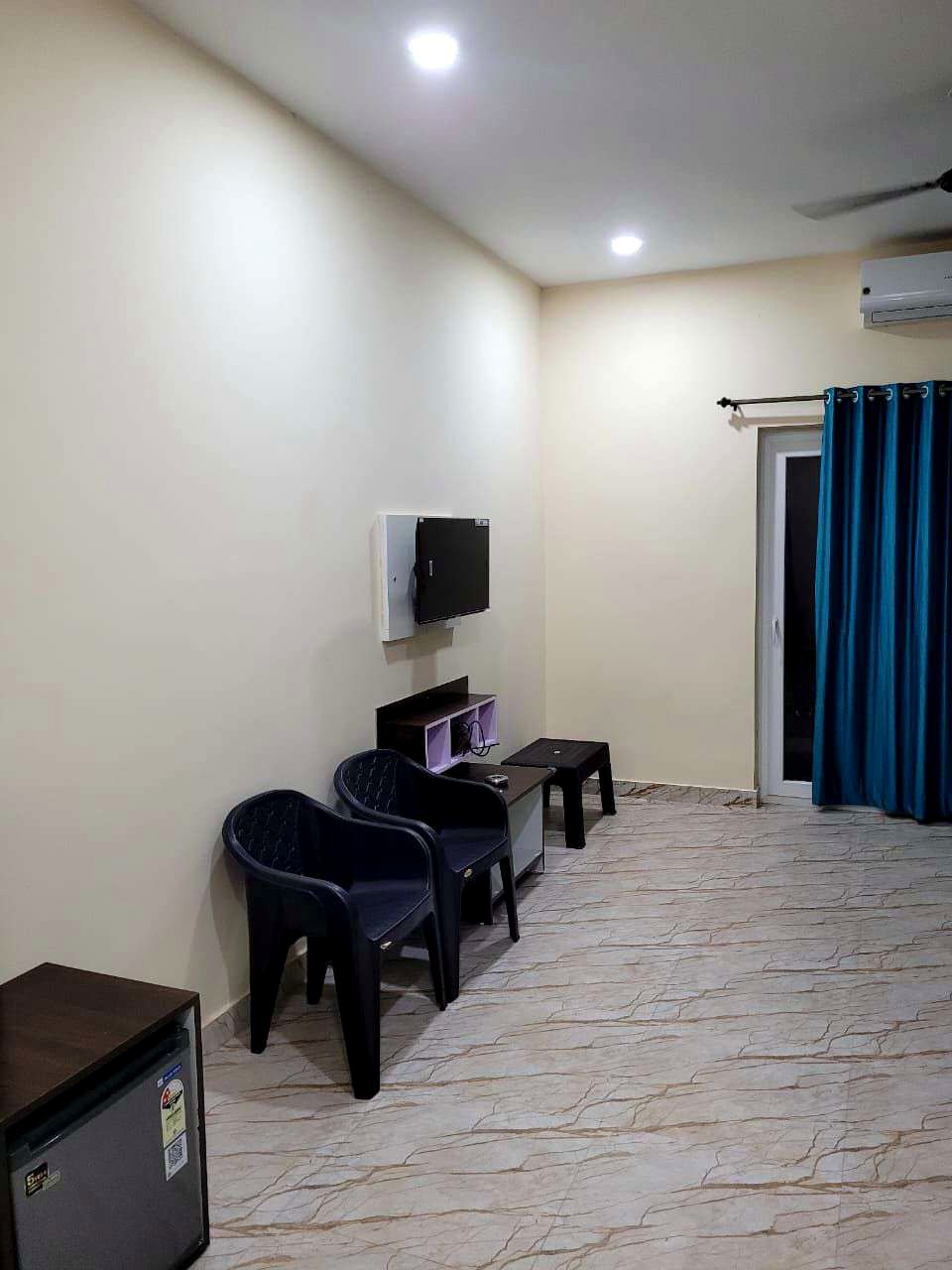 Room desk and seating area
